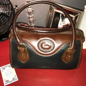 Exquisite Vintage Dooney & Bourke Satchel Navy/Brn